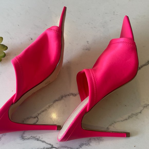 Anne Michelle Pink Stretch Point Toe Heel Sandals Sz 10 - Picture 3 of 15